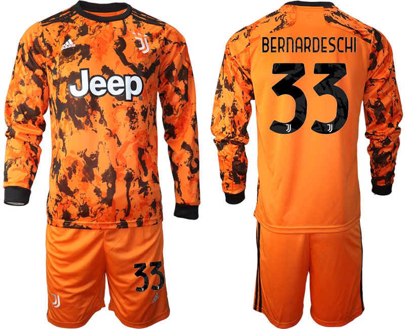 Men 2020-2021 club Juventus away long sleeves #33 orange Soccer Jerseys